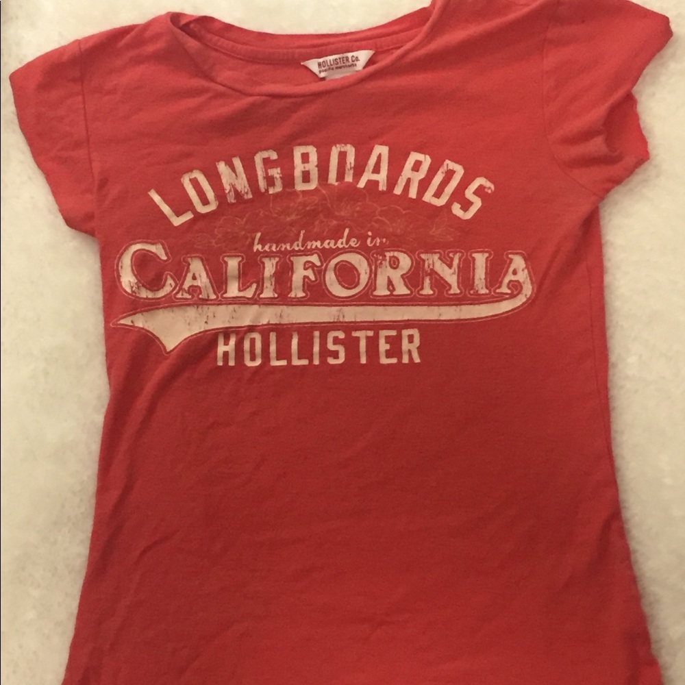 XS Hollister Retro Vintage Surf fitted T-shirt red